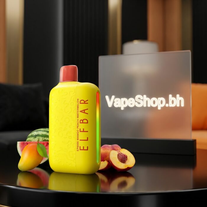 Elfbar elf bar ep 8k vape displaying e-liquid level indicator and compact 88x44x22mm body, premium bahrain disposable.