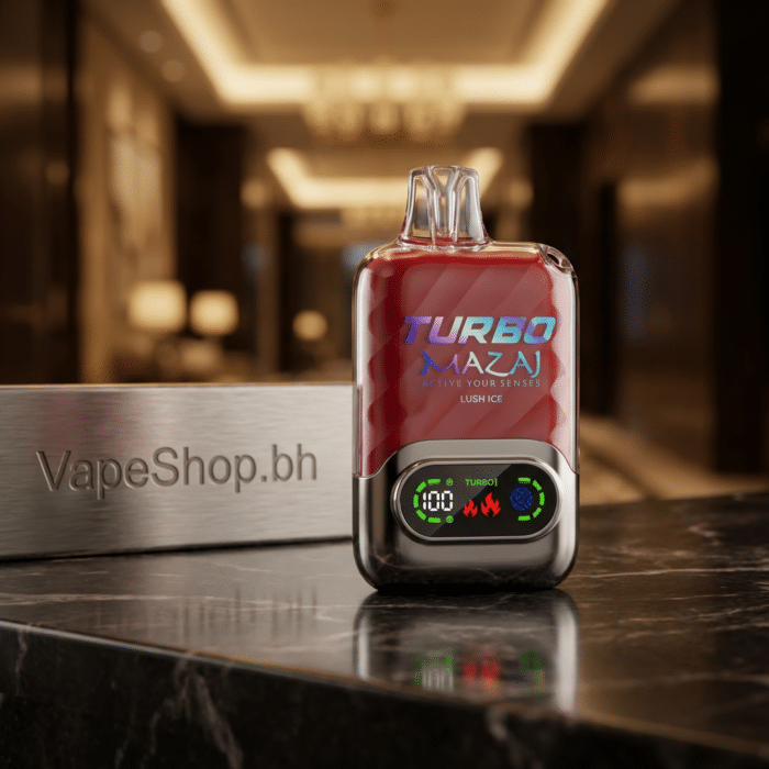 Mazaj turbo peach ice flavor 15000 puffs 50mg nicotine strength