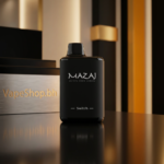 Close-up of Mazaj Switch Device showing switch mechanism, compact purple disposable vape for 12000 puffs in Bahrain.