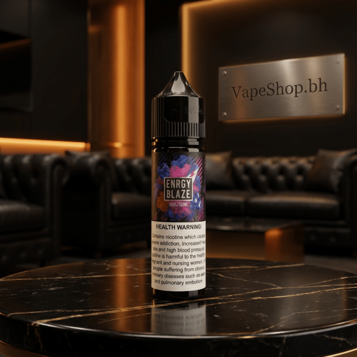 Samsvape sam's freebase vape juice bottle angled view, high-quality e-liquid popular in bahrain