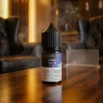 Mazaj Salt Nic e-liquid 30ml gallery shot with dynamic lighting on flavor-packed label, Bahrain vapers