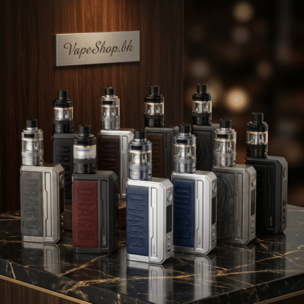 Voopoo Drag 3 TPP-X Kit in sleek black leather with zinc alloy frame and colorful TFT screen, powerful FreeBase vape device.