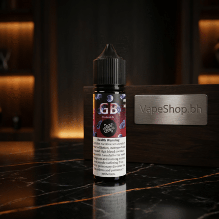 GB E-Liquids Freebase e-liquid bottle in clear design, premium vape juice for Bahrain vapers.