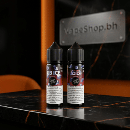 GB E-Liquids Freebase e-liquid bottle, premium vape juice for Bahrain vapers, sleek design and bold flavors.