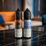 Sleek black and colorful Mood Freebase e-liquid, Bahrain delivery ready with detailed graphics.