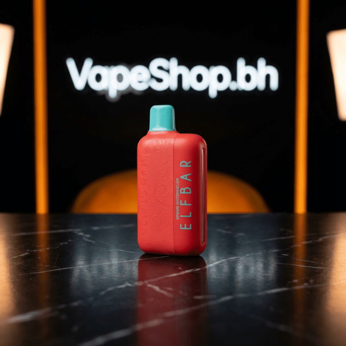 Side view of elf bar ep 8k by elfbar highlighting quaq mesh coil tech and 1500mah battery for long-lasting puffs.