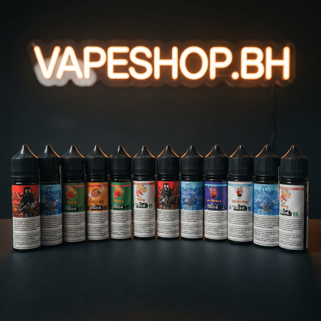 1774288589571-Abvmsek4Abw Mood e-liquids freebase e-liquid bottle in bahrain, sleek design with vibrant label for premium vaping.