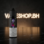 Grand E-Liquids Mega Freebase vape juice in tall bottle with eye-catching flavor artwork.