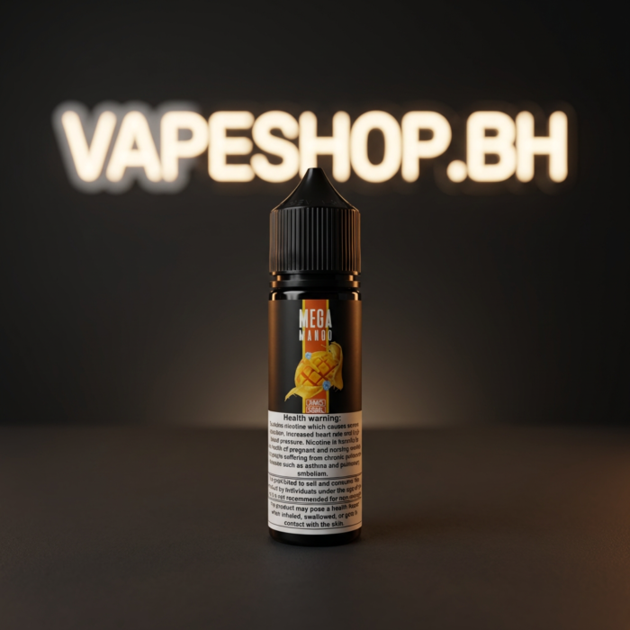 Sleek mega e-liquids freebase bottle by grand e-liquids, perfect for bahrain vape enthusiasts.