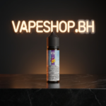 Grand E-Liquids Mega E-Liquids Freebase closeup, shimmering liquid through transparent glass.