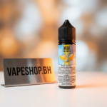 Premium Mega Freebase vape liquid bottle by Grand E-Liquids, vibrant and inviting.