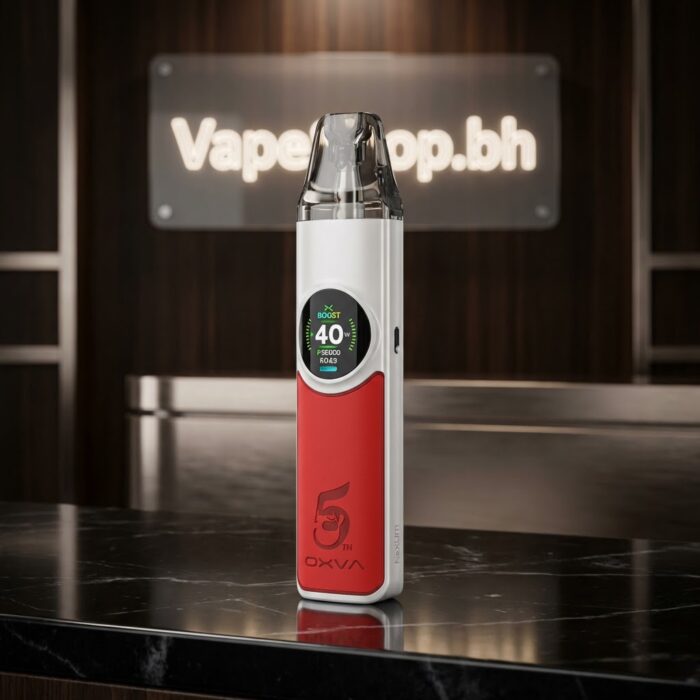 Oxva nexlim kit in slim zinc-alloy body showing adjustable airflow slider and vibrant screen, nexlim kit for saltnic