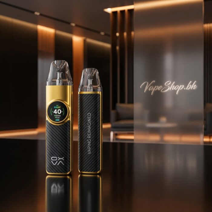 Oxva nexlim nexlim kit displaying cyberpunk theme on 0. 85in screen, boost mode, ergonomic saltnic vape bahrain