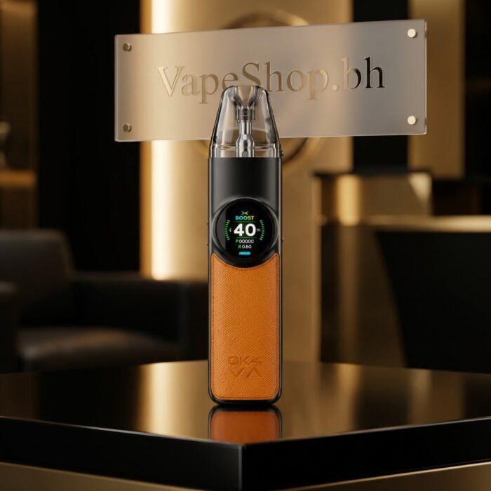 Profile view of black oxva xlim nexlim kit highlighting usb-c port and side airflow, 40w pod system bahrain