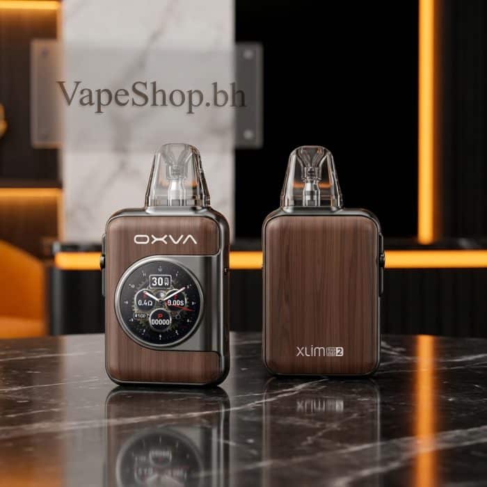 Square oxva xlim sq pro 2 device angled view highlighting ergonomic design and type-c port