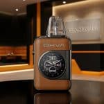 Close-up of OXVA Xlim SQ Pro 2 Kit's HD color touch screen displaying wattage and battery stats