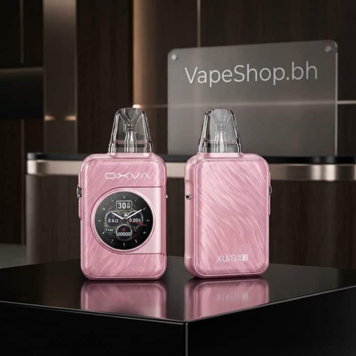 Black oxva xlim sq pro 2 saltnic device showing 1. 09-inch circular touchscreen and airflow slider