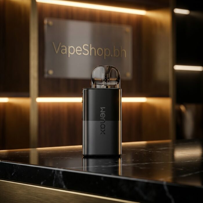 Close-up of geekvape wenax u in gunmetal, featuring 3-level power button and adjustable airflow for tight mtl draw in bahrain