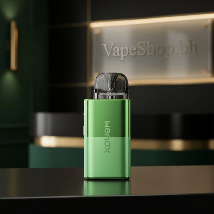 Geekvape wenax u saltnic pod system in blue, curved rectangular shape with 20w output, u pod attached and stylish lanyard