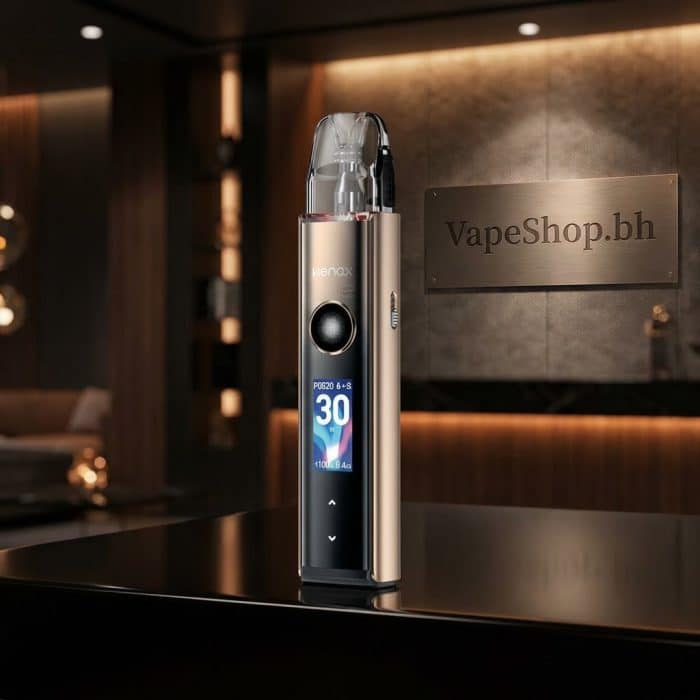 Twilight red geekvape wenax q pro salt nic device with anti-drop bottom and magnetic pod connection.