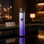 Geekvape Wenax H1 pod system side angle showing slim 113mm design, button, USB-C port for Bahrain vapers