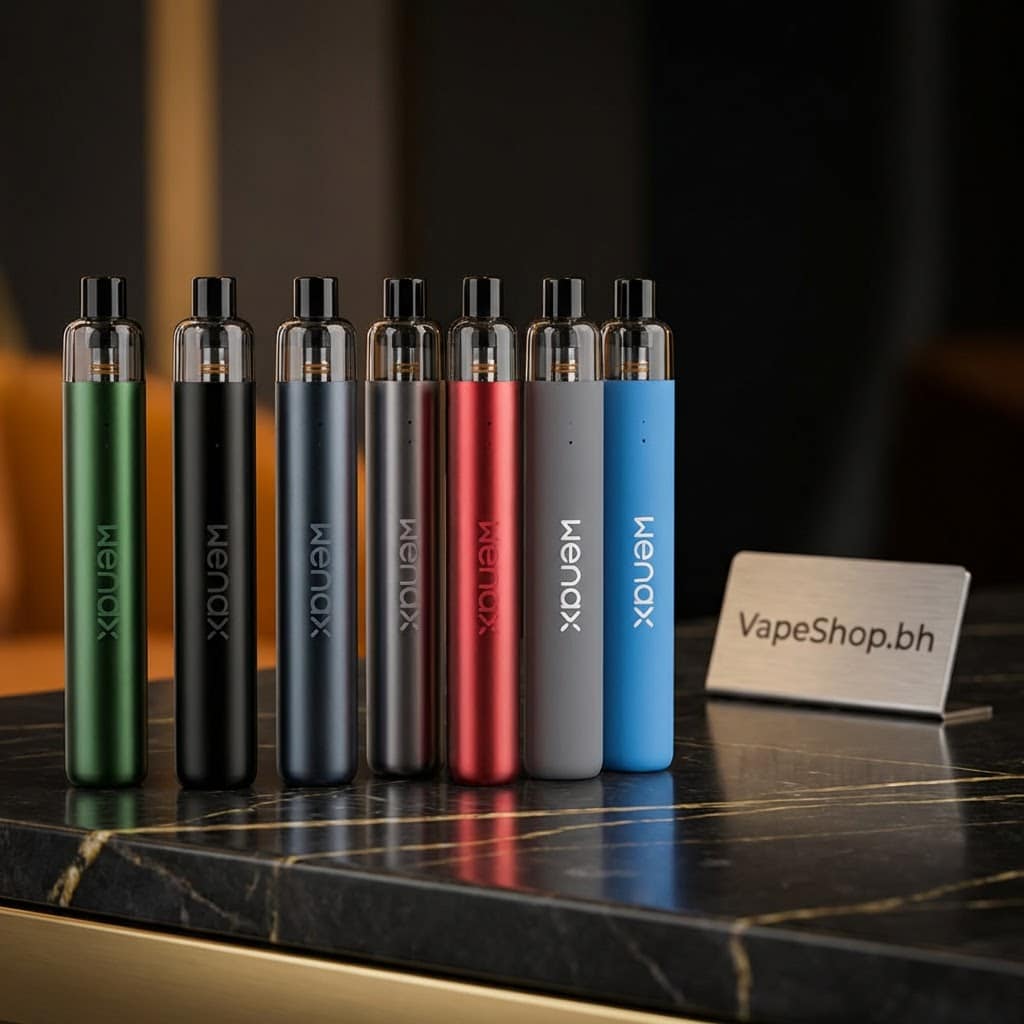 3246635 Sleek black geekvape wenax stylus vape kit with 1100mah battery, slim pen-style pod system for saltnic in bahrain.