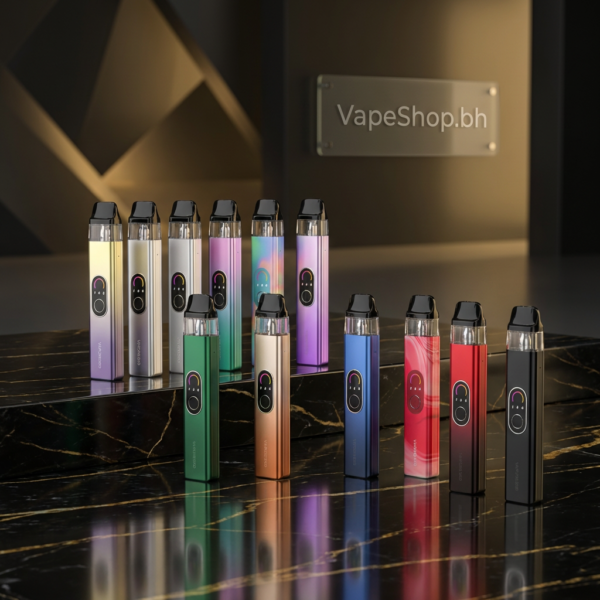 Sleek silver Vaporesso Xros 4 pod kit with pre-installed 0.4Ω mesh pod, 1000mAh battery and LED screen for Bahrain vapers