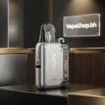 Voopoo Argus P1 SaltNic device front view, zinc alloy body with adjustable airflow slider and LED indicators.