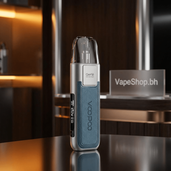 Voopoo argus pod kit close-up, 0. 69" oled display with adjustment buttons on black alloy frame, 5-20w pod system for bahrain.