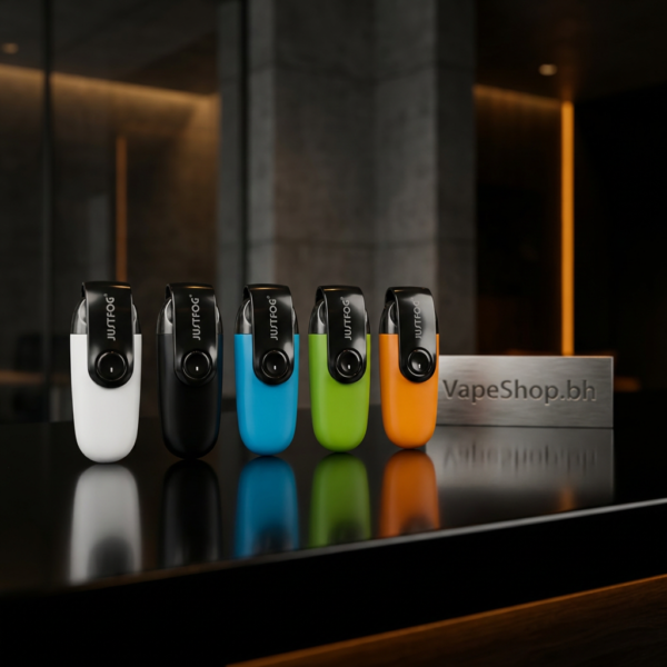 Justfog C601 Pod Kit in vibrant green with 650mAh battery, LED indicator, belt clip and 1.7ml pod for Bahrain vapers.