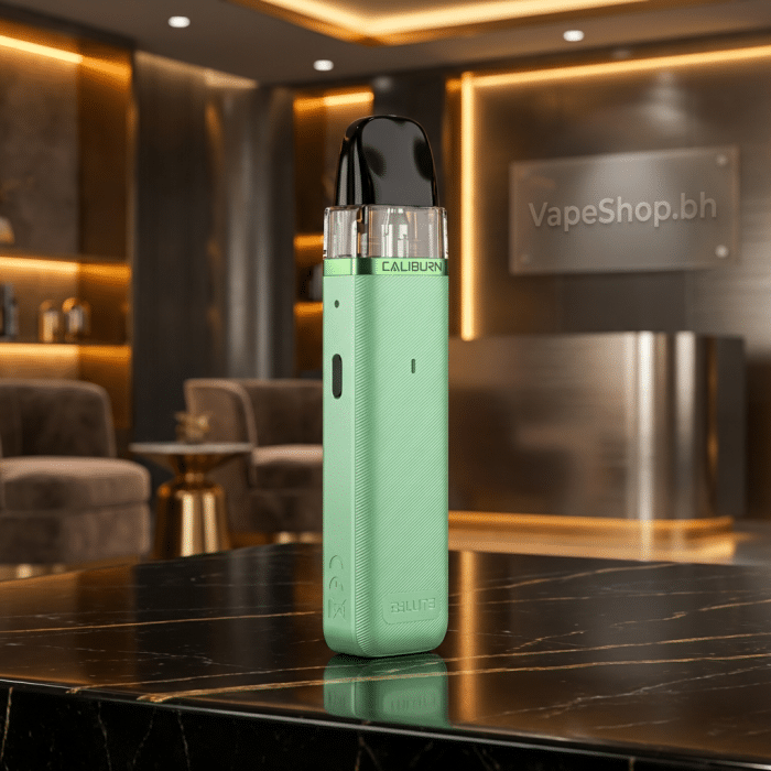 Angled shot of caliburn g3 lite uwell vape, vibrant finish, 2. 5ml capacity window, bahrain e-cig kit