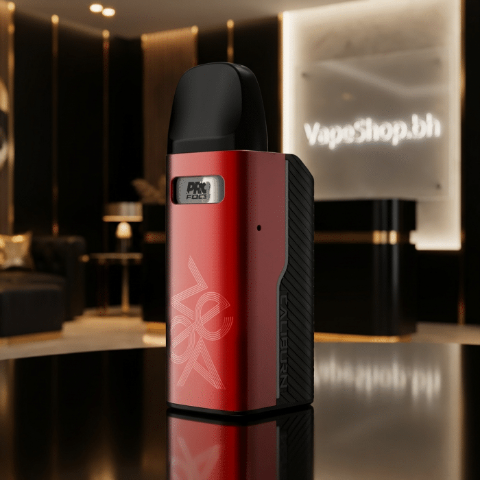 Uwell caliburn gz2 17w salt nic device displaying led indicators and usb-c port on compact aluminum body