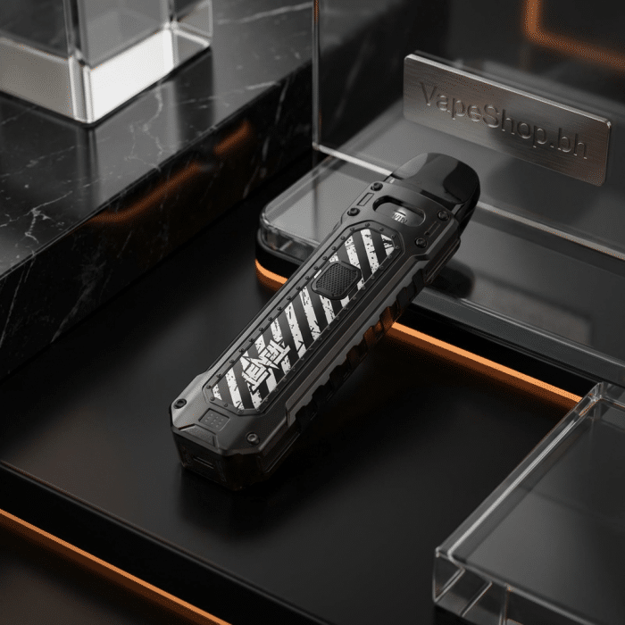 Iron gray uwell caliburn tenet 16w pod kit displaying punk-style design and vibration feedback, bahrain saltnic vape