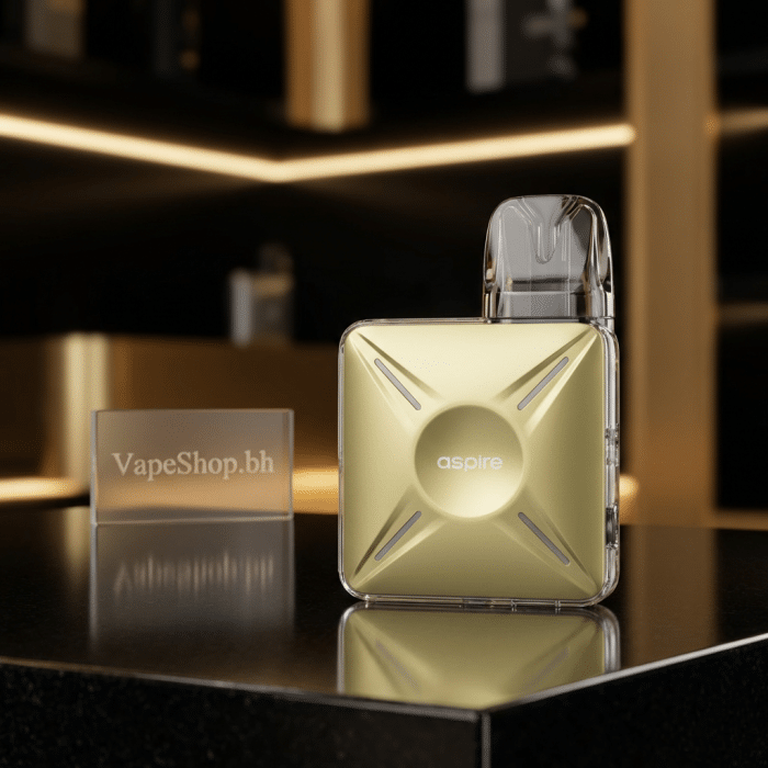 Aspire cyber x kit side profile, ergonomic square design with led indicators, 1000mah battery pod system for bahrain vapers.