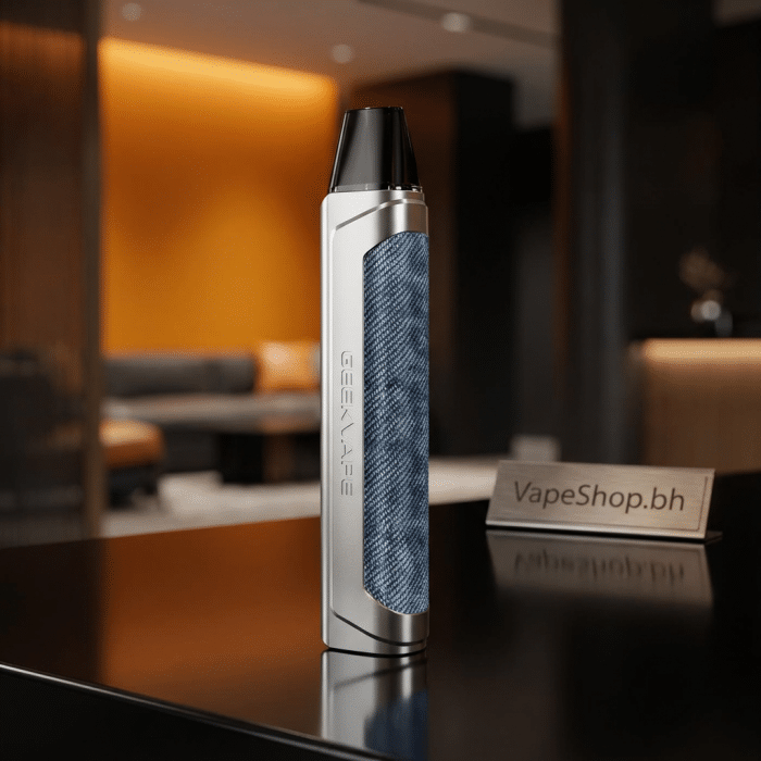 Geekvape one kit side view showing ergonomic shape, type-c port and fire button on durable zinc alloy body