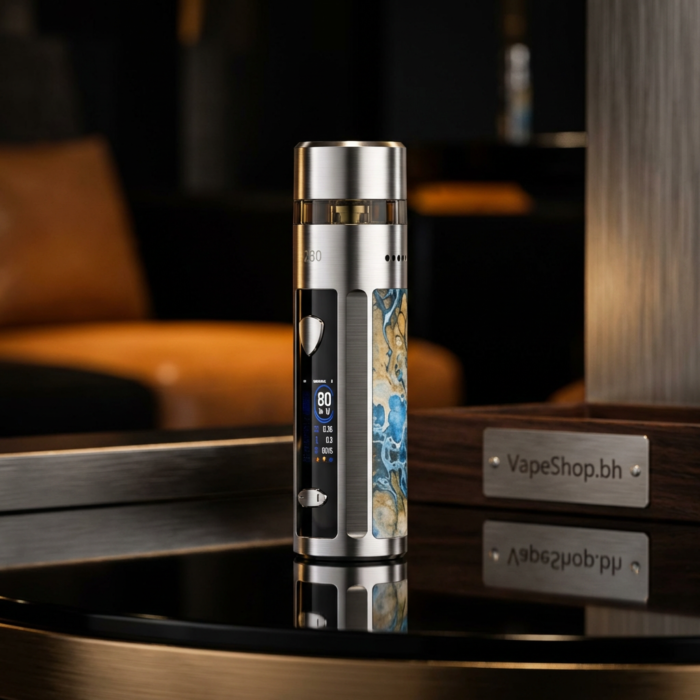 Wismec r80 vape kit with 4ml refillable pod cartridge and visible e-liquid capacity