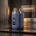 OXVA Vprime Kit displaying battery and puff count on 0.96-inch color screen, Bahrain vape pod system