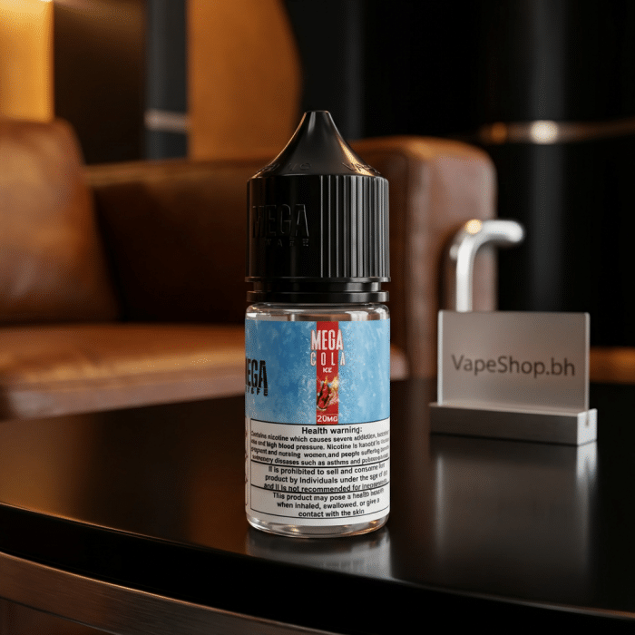 Vibrant mega saltnic e-liquid bottle from grand e-liquids, bahrain stock