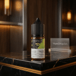 Mazaj SaltNics 30ml e-liquid side profile on sleek bottle, nicotine salt for Bahrain MTL vapes