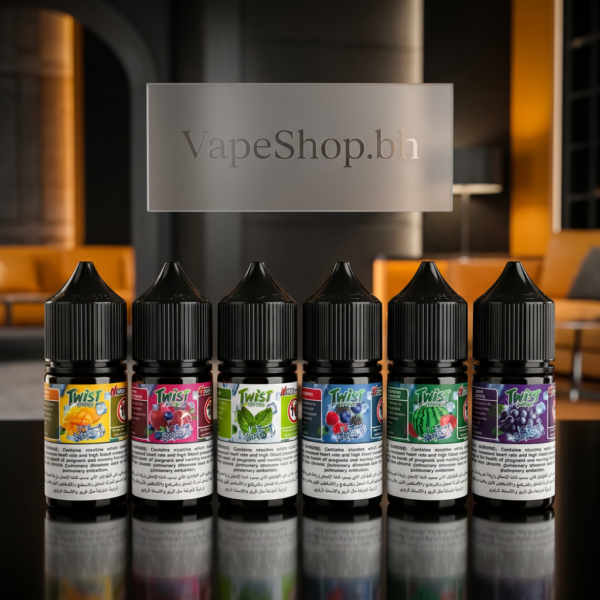 Twist Vapors E-Liquids Saltnic زجاجة فيب ملحي تصميم أنيق سحبة ناعمة البحرين