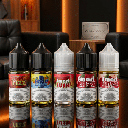 Smart E-Liquids Saltnic featured bottle, sleek 30ml clear glass with black label, premium salt nic e-liquid for Bahrain vapers