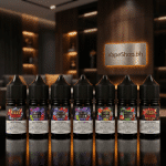 Samsvape Sam's Vape E-Liquids Saltnic bottle, sleek black design with label, premium salt nic e-liquid for Bahrain vapers