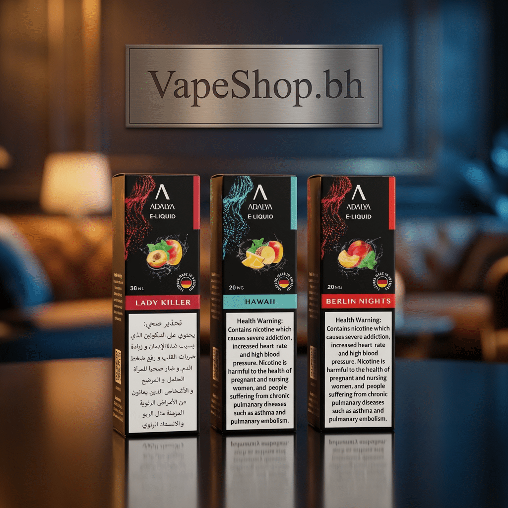 3391811 Adalya saltnic e-liquids featured bottle in clear glass with nicotine salt label, vibrant flavor juice for bahrain vapers.