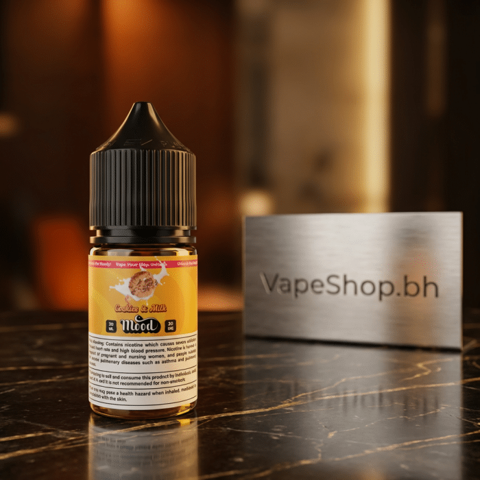 Premium mood e-liquids saltnic salt nicotine e-liquid bottle, colorful design for bahrain e-juice lovers.