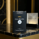 Caliburn X pod featuring 850mAh battery, USB-C charging, and aluminum-alloy design