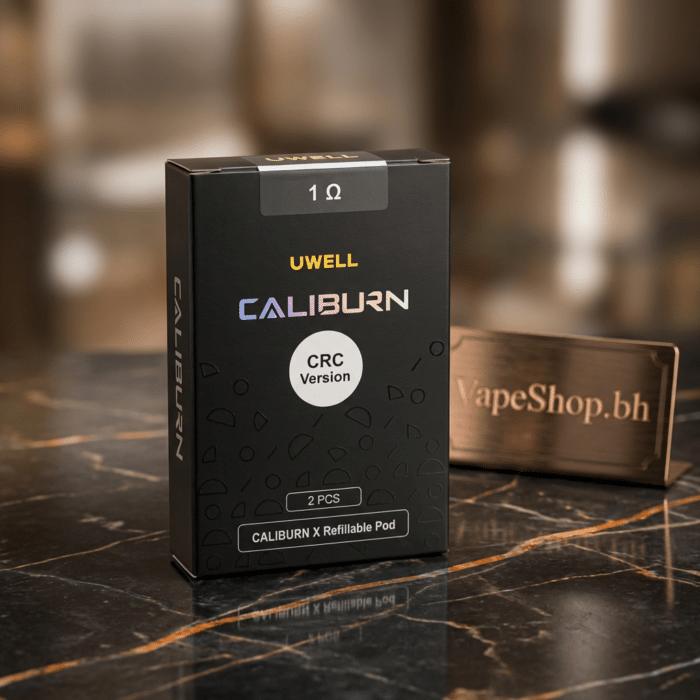 Caliburn x vape pod in multiple colors showing compact 107. 4mm design for bahrain vapers