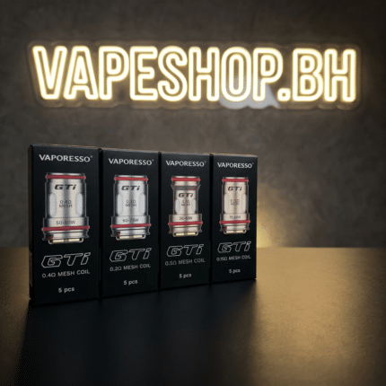 Vaporesso GTi mesh coil featured view, cylindrical black mesh coil for superior DTL vaping flavor in Bahrain vape shops