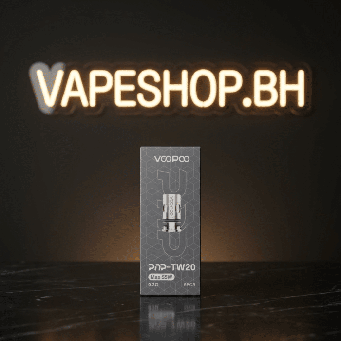 Close-up of voopoo pnp-tw20 mesh coil 0. 2ω silver cylindrical head with mesh visible for pods bahrain