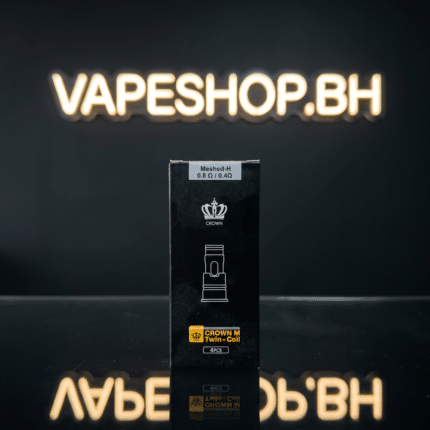 Close-up of UWELL Caliburn Crown M 0.6Ω mesh replacement coil, compact black shape for superior flavor in Bahrain vapes.