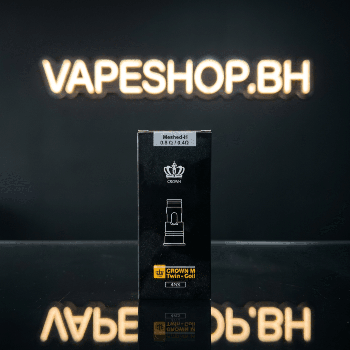 Close-up of uwell caliburn crown m 0. 6ω mesh replacement coil, compact black shape for superior flavor in bahrain vapes.